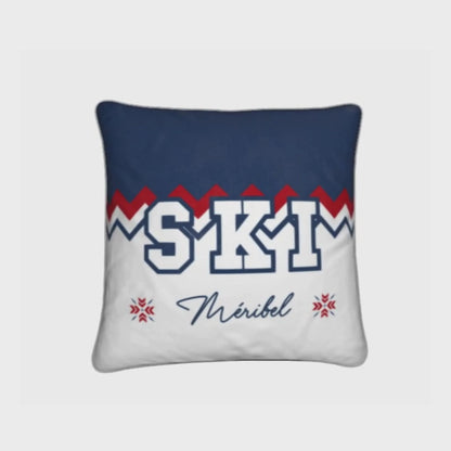 Méribel SKI Themed Red, White and Blue Chalet Cushions