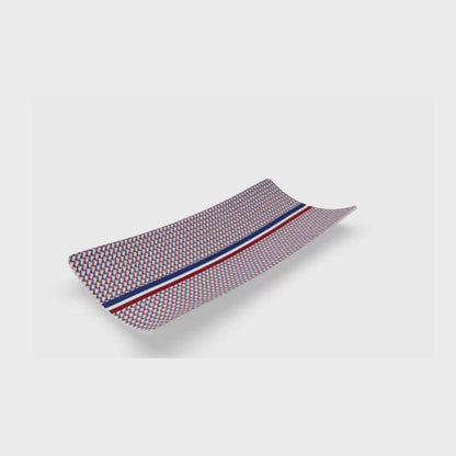 Designer Serving Dish - Red, white and blue Ski themed
