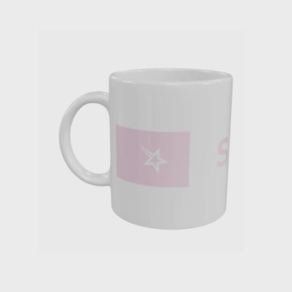 Ski Themed Mug, Pink Red and Balck Ceramic Mug