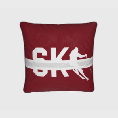 Coussin Chalet Rouge et Blanc à Thème SKI Pas De La Casa 