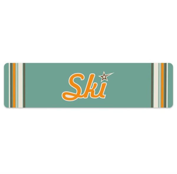 Ski Themed Bar Runner, Green and Gold, Shooting Star