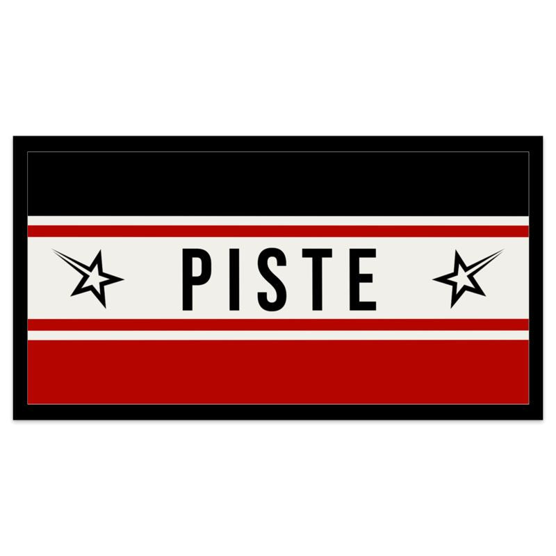 Après Bar Ski Themed Bar Runner, 'PISTE', Orange and Green – Chalet Perfect