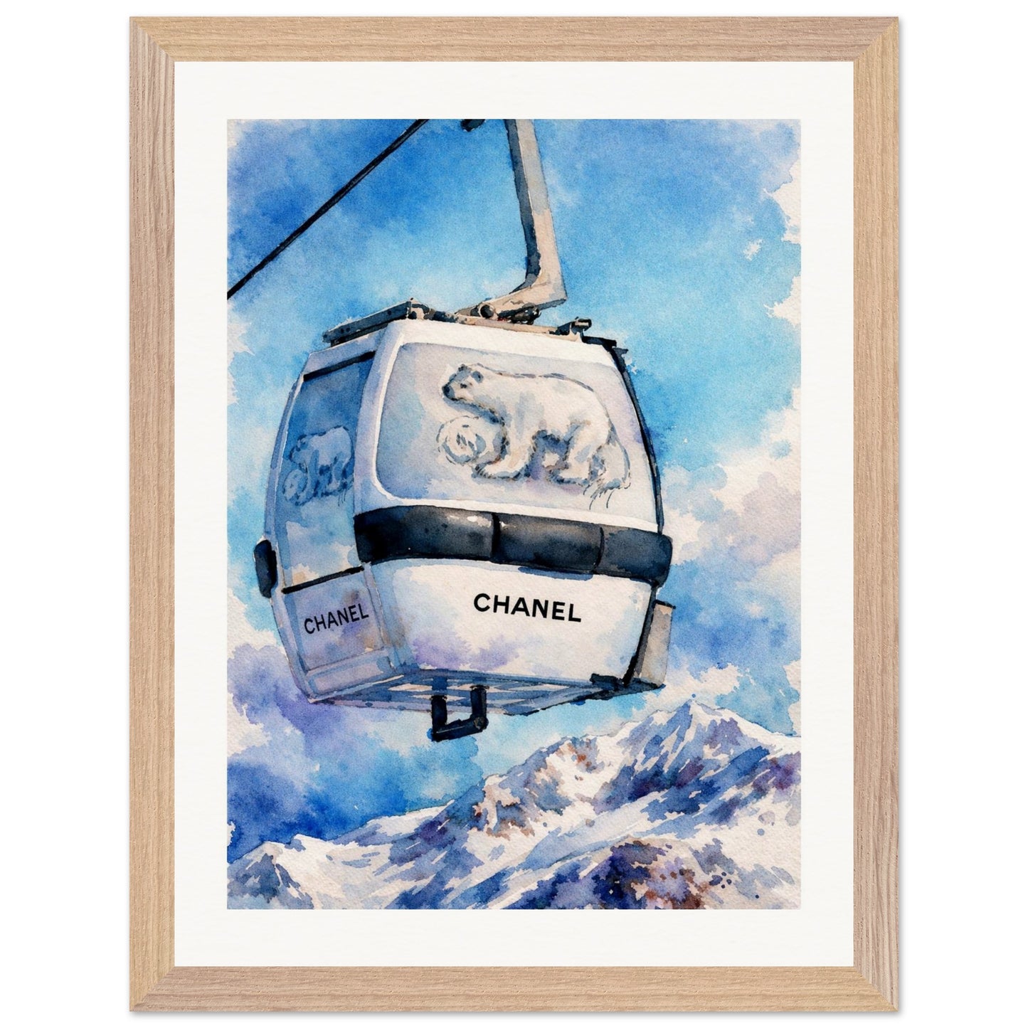 Ski Gondola Artwork wooden frame