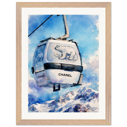 Ski Gondola Artwork wooden frame