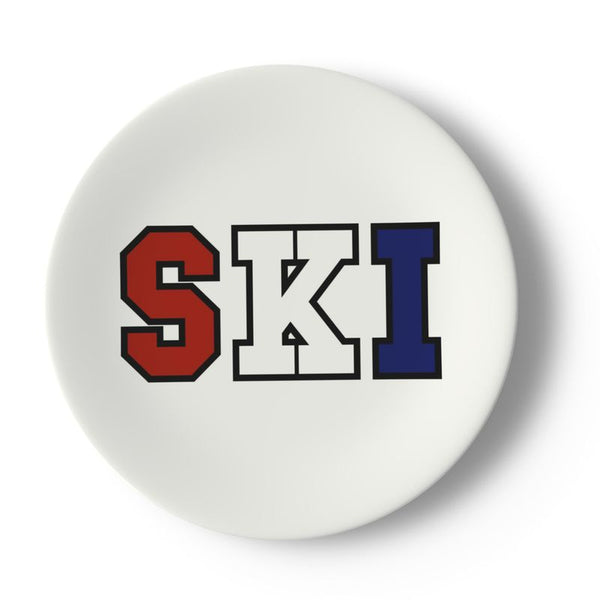 Ski Themed Plate for Chalet Table